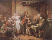 Jean Baptiste Greuze L-Accordee de Village oil painting